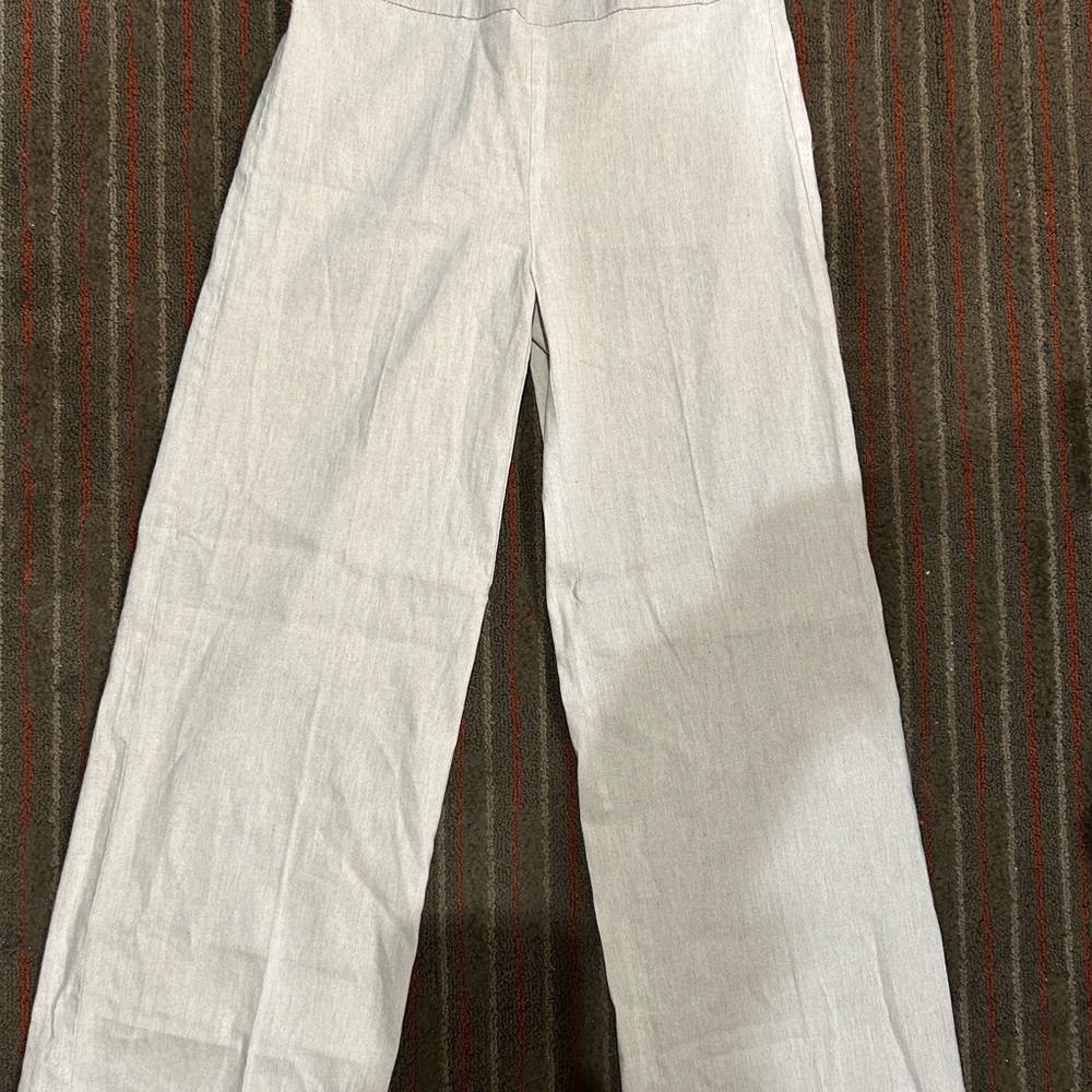 Cream Wide Leg Ankle Pants